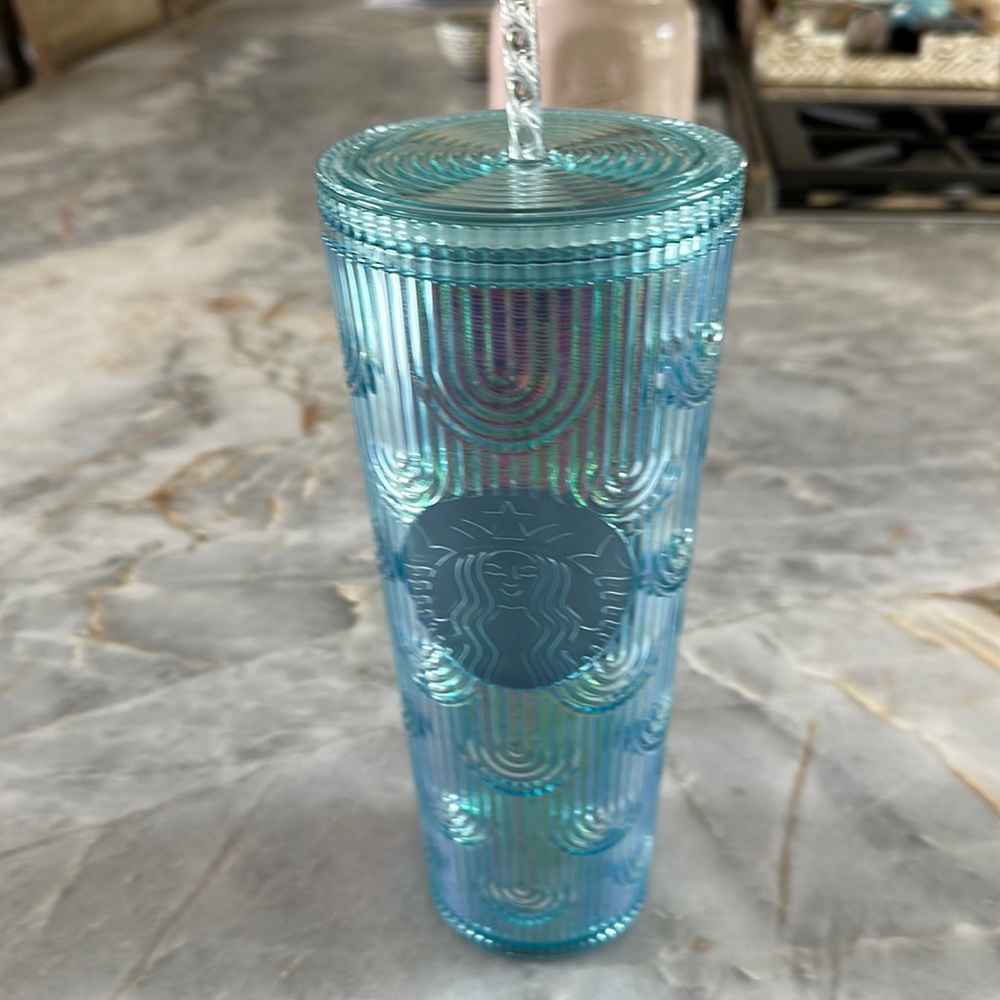 Starbucks 24 oz Tumbler iridescent textured  Beautiful - Mermaid